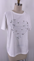 On Twelfth White Heart Love Tee, XL