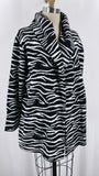 Westbound Zebra Print Hooded Cardigan, L Petite