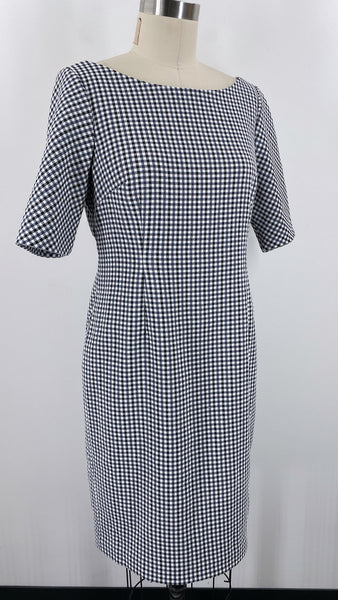 Calvin Klein Black & Blue Gingham Dress, 12