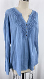 Style & Co Blue Top, L