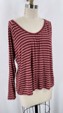 Cabi Pink Stripe Scoop Style 4198 Tee, L