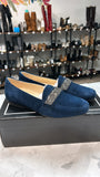 New Karl Lagerfeld Quincey Midnight Leather Loafers, 7