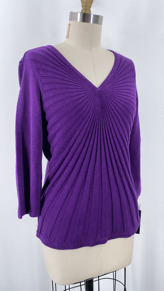 New Peter Nygard Purple Sweater, L Petite