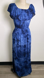 New Apricot Blue Ruffle Tie Dye Dress, 6