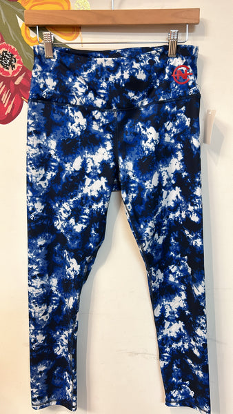 Nautica Blue Print Athletic Leggings, M