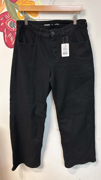 Old Navy Black High Rise Wow Wide Leg Jeans, 12