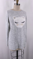 New Lauren Conrad Gray Cat Sweater, S