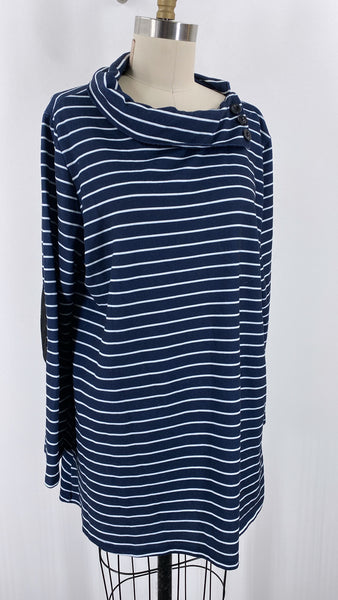 Reborn Navy Stripe Tunic Top, 2X