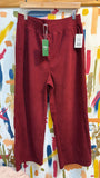 New Halara Red Corduroy Wide Leg 27" Inseam Pants, L Petite