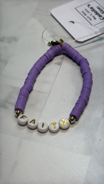 Cadella's Purple Stretch "Faith" Bracelet