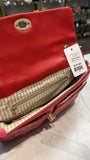 Red Quilted  Crossbody Bag, 11"x7"