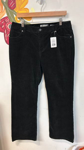 Liz Claiborne Black Velvet Boot Cut Jeans, 14