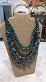 New Chico's Teal Stone Multi-Strand Necklace