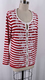 Berek Studio Red/White Stripe Cardigan, L