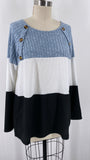 Blue/White Top, L