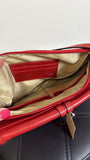 Lodis Red Leather Crossbody Bag, 10"x7"