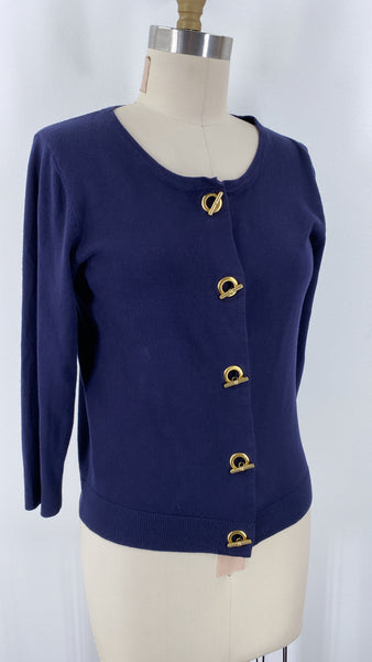 Ellen Tracy Navy Cardigan, M