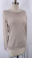 White House Black Market Metallic Gold Sweater, M