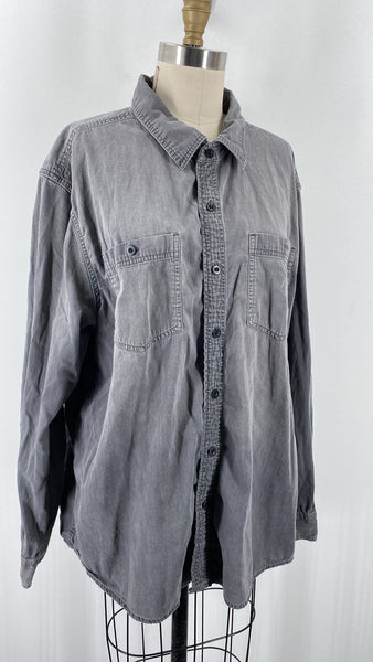 American Eagle Gray Button Front Top, XXL