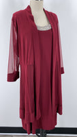 New R&M Richards 2pc Merlot Dress + Jacket, 16W