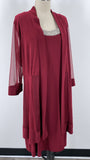 New R&M Richards 2pc Merlot Dress + Jacket, 16W