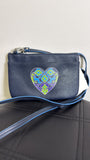 Brighton Blue Heart Mini Crossbody Bag, 8"x5"