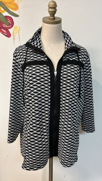 Chico's Black Zip Front Jacket, XL