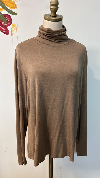 Investments Brown Turtleneck Top, XL