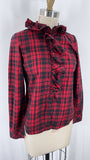 Lauren Ralph Lauren Red Plaid Top, S Petite