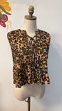 Altar'd State Animal Print Denim Tie Front Top, S