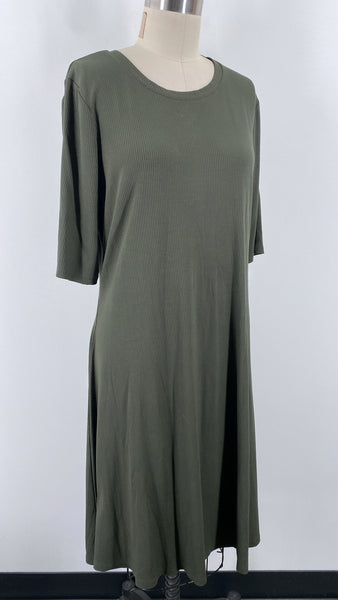 New Old Navy Green Ribbed Dress, XL Tall