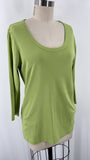 J. Jill Pima Cotton Ballet Sleeve Green Top, L