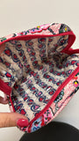 Vera Bradley Stitched Flowers Cosmetic Bag, 8"x5"