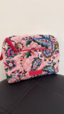 Vera Bradley Stitched Flowers Cosmetic Bag, 8"x5"