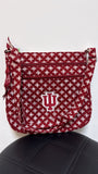 New Vera Bradley IU Indiana Hoosiers Triple Zip Hipster Crossbody, 12"x12"