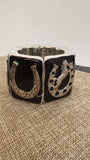 Black/Silver Horseshoe Stretch Bracelet