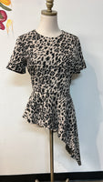 Vince Camuto Animal Print Asymmetrical Top, S