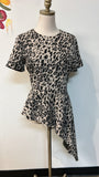 Vince Camuto Animal Print Asymmetrical Top, S