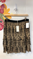 New Melloday Animal Print Pleated Skirt, L