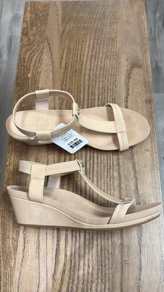 Preston & York Tan Marnie Wedge Sandals, 9.5