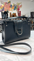 Simply Noelle Black Faux Leather Crossbody Bag, 9.5"x7"