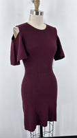 New Laundry by Shelli Segal Merlot Open Shoulder Sweater Dress, M