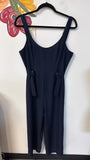 Gianni Bini Navy Cropped 22" Inseam Jumpsuit, L