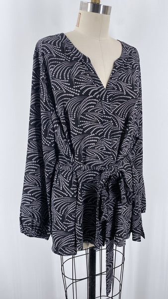 Lane Bryant Black Print Top, 20