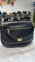 Michael Kors Black Flap Shoulder Bag, 11"x8"