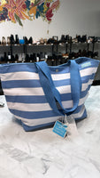 New Dolce & Gabbana Light Blue Stripe Tote Bag, 17"x10"