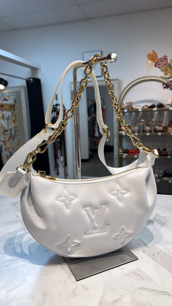 Louis Vuitton White Bubblegram Over the Moon Loop Hobo Bag, 10.5"x6.5"