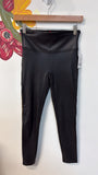 Spanx Black Shiny 24" Inseam Leggings, S