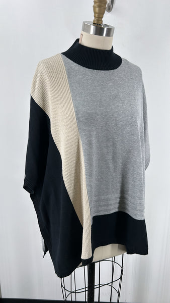 Chico's Black/Gray Sweater, One Size