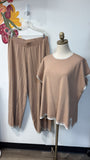 Ekouaer 2pc Brown Top + 31" Inseam Pants, 2XL